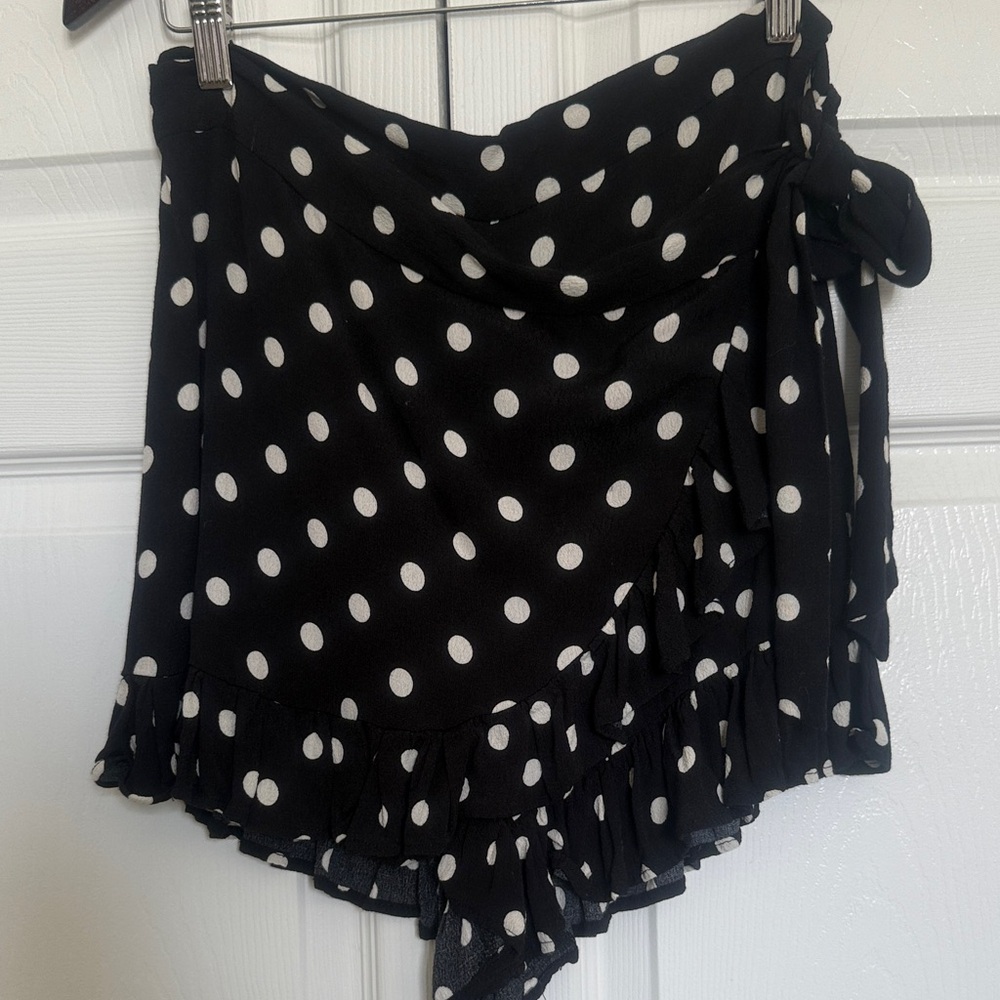 Zara Black and White Polka Dot Skort